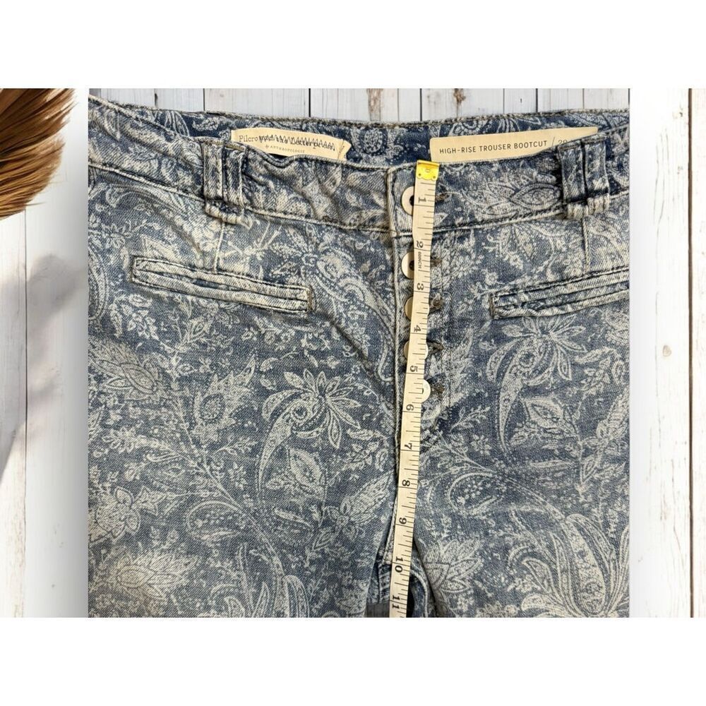 Anthropologie Pilcro Paisley Floral Printed High Rise Trouser Bootcut Buttonfly - Picture 11 of 14